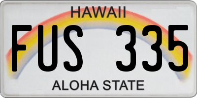 HI license plate FUS335