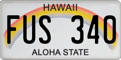 HI license plate FUS340