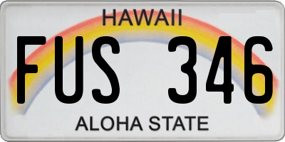 HI license plate FUS346