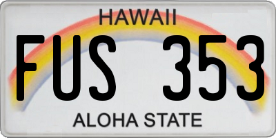 HI license plate FUS353