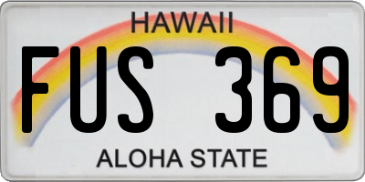 HI license plate FUS369