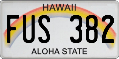 HI license plate FUS382