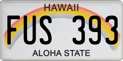 HI license plate FUS393