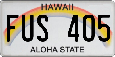 HI license plate FUS405