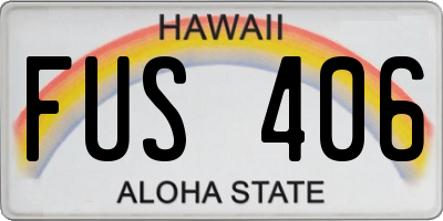 HI license plate FUS406