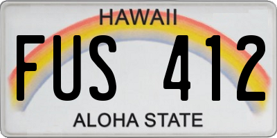 HI license plate FUS412
