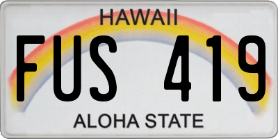 HI license plate FUS419
