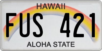 HI license plate FUS421