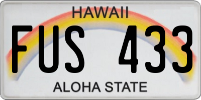 HI license plate FUS433