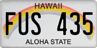 HI license plate FUS435