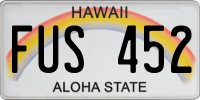 HI license plate FUS452