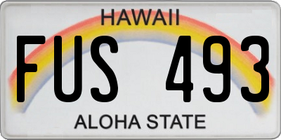 HI license plate FUS493
