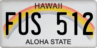 HI license plate FUS512