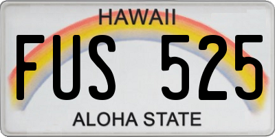 HI license plate FUS525