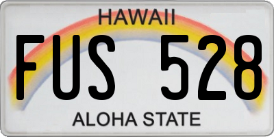 HI license plate FUS528