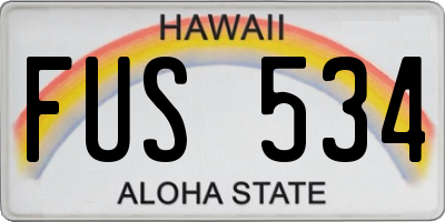 HI license plate FUS534