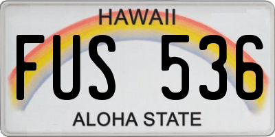 HI license plate FUS536