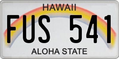 HI license plate FUS541