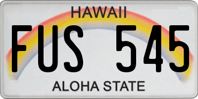 HI license plate FUS545