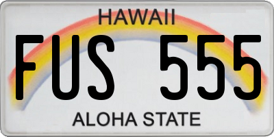 HI license plate FUS555