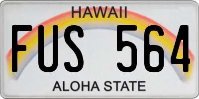 HI license plate FUS564