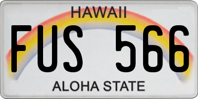 HI license plate FUS566