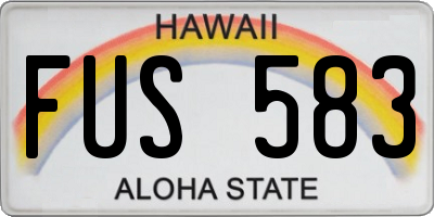 HI license plate FUS583