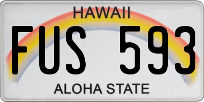 HI license plate FUS593