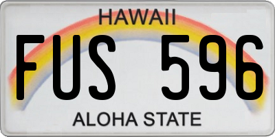 HI license plate FUS596