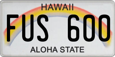 HI license plate FUS600