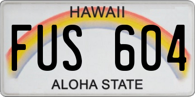 HI license plate FUS604