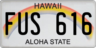 HI license plate FUS616
