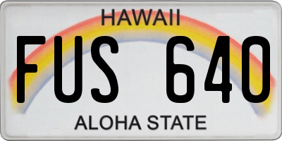 HI license plate FUS640