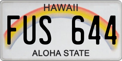 HI license plate FUS644