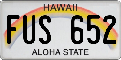 HI license plate FUS652