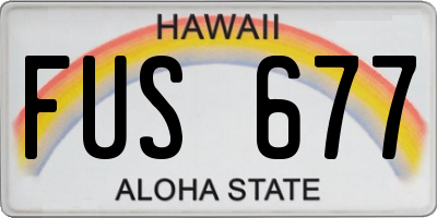 HI license plate FUS677