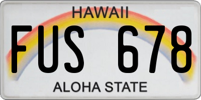 HI license plate FUS678