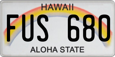 HI license plate FUS680