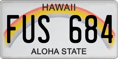 HI license plate FUS684
