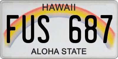 HI license plate FUS687
