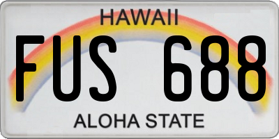HI license plate FUS688