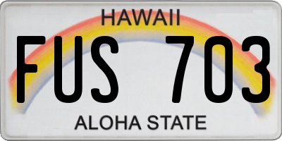 HI license plate FUS703