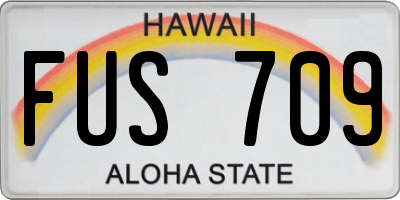 HI license plate FUS709