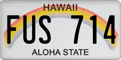 HI license plate FUS714