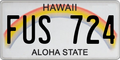 HI license plate FUS724