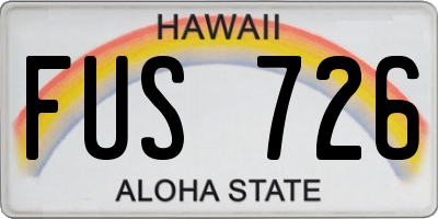 HI license plate FUS726