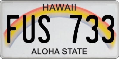 HI license plate FUS733
