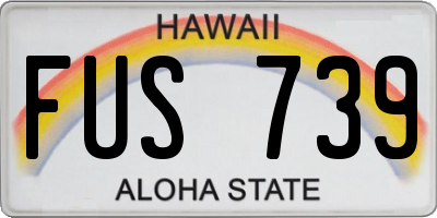 HI license plate FUS739