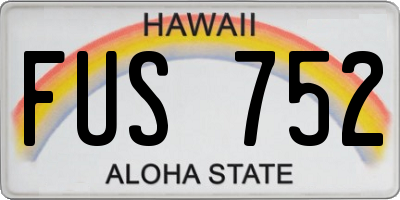 HI license plate FUS752