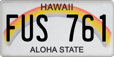 HI license plate FUS761